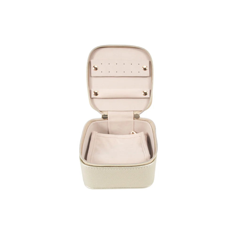 Leah Travel Jewelry Case With Pouch Gold