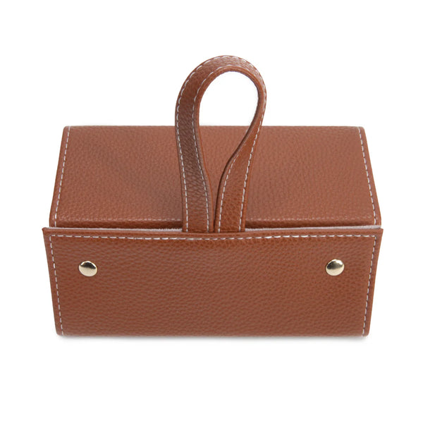 Leah Trio Eyewear Case Saddle