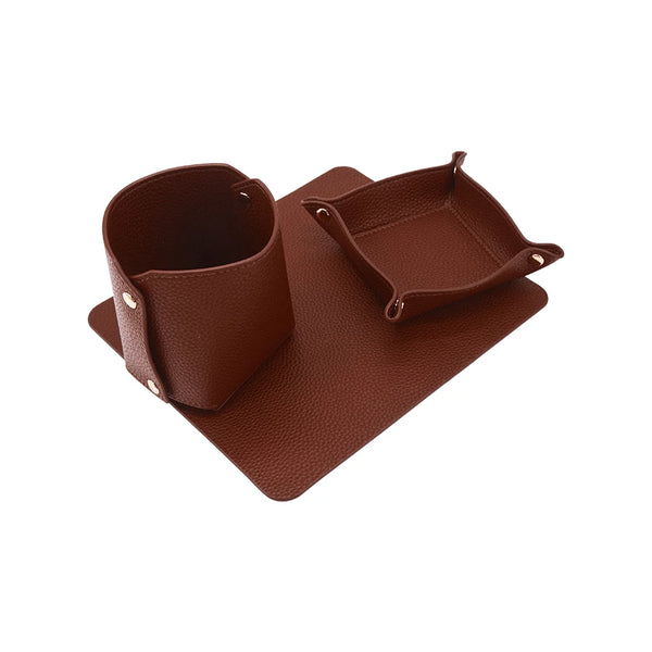 Leah 3pc Desk Set Saddle