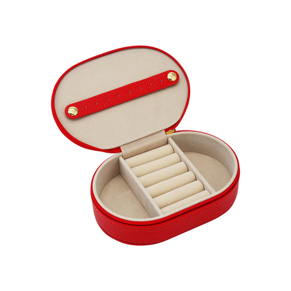 Leah Oval Travel Jewelry Case Orange