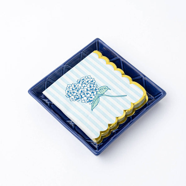Txtd Beverage Napkin Tray Navy