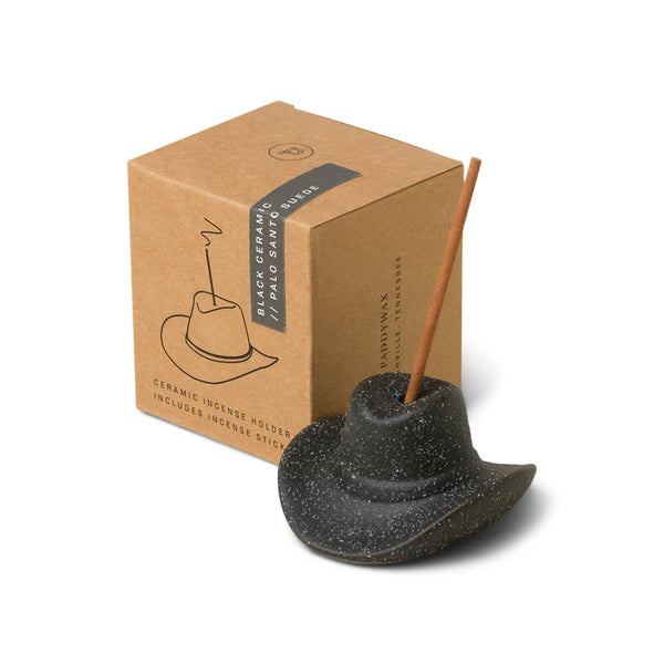 Cowboy Hat Incense Holder Black