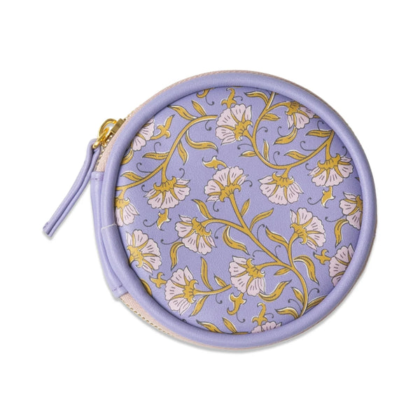 Vegan Leather Pill Case Purple Vintage Floral
