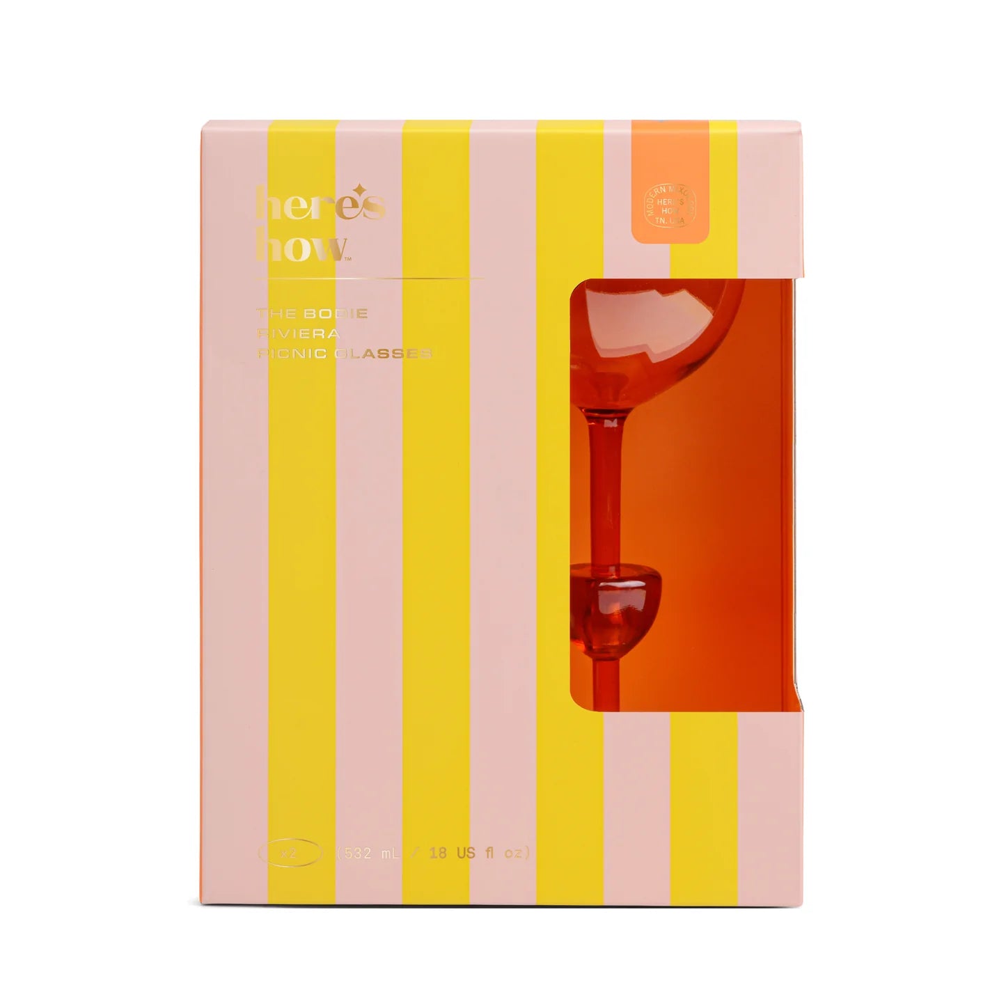 The Bodie Riviera Glass Set Of 2 Orange