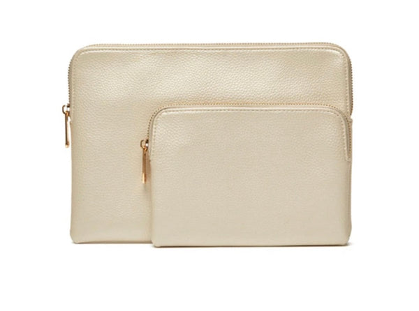 Mia 2 Piece Pouch Pearl White