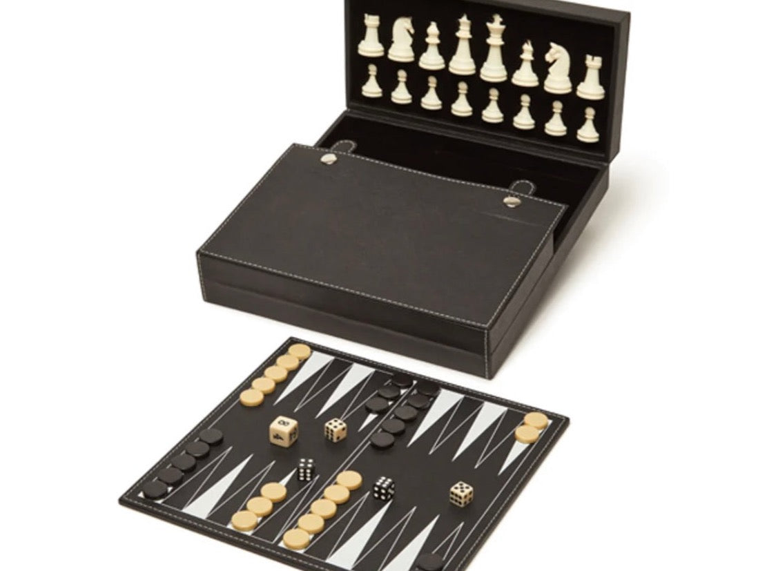 Bryson Backgammon And Chess Set Black