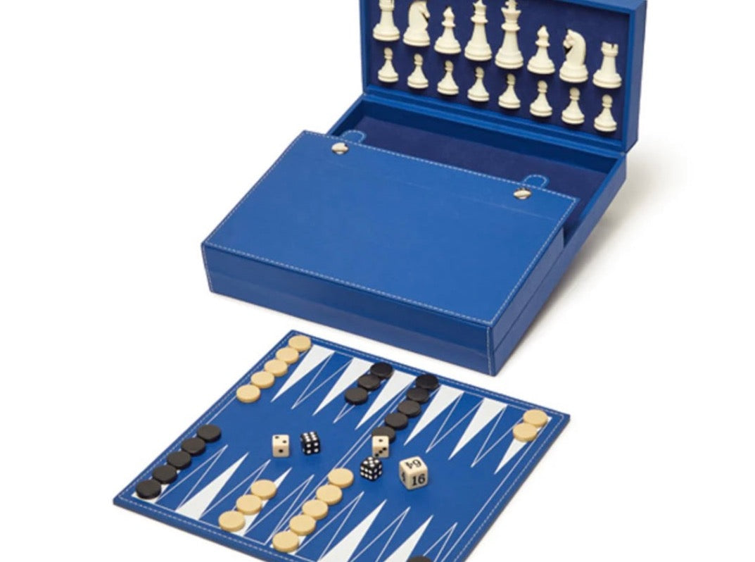 Bryson Backgammon And Chess Set Navy