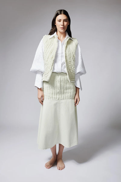 Falda Franjas Marfil