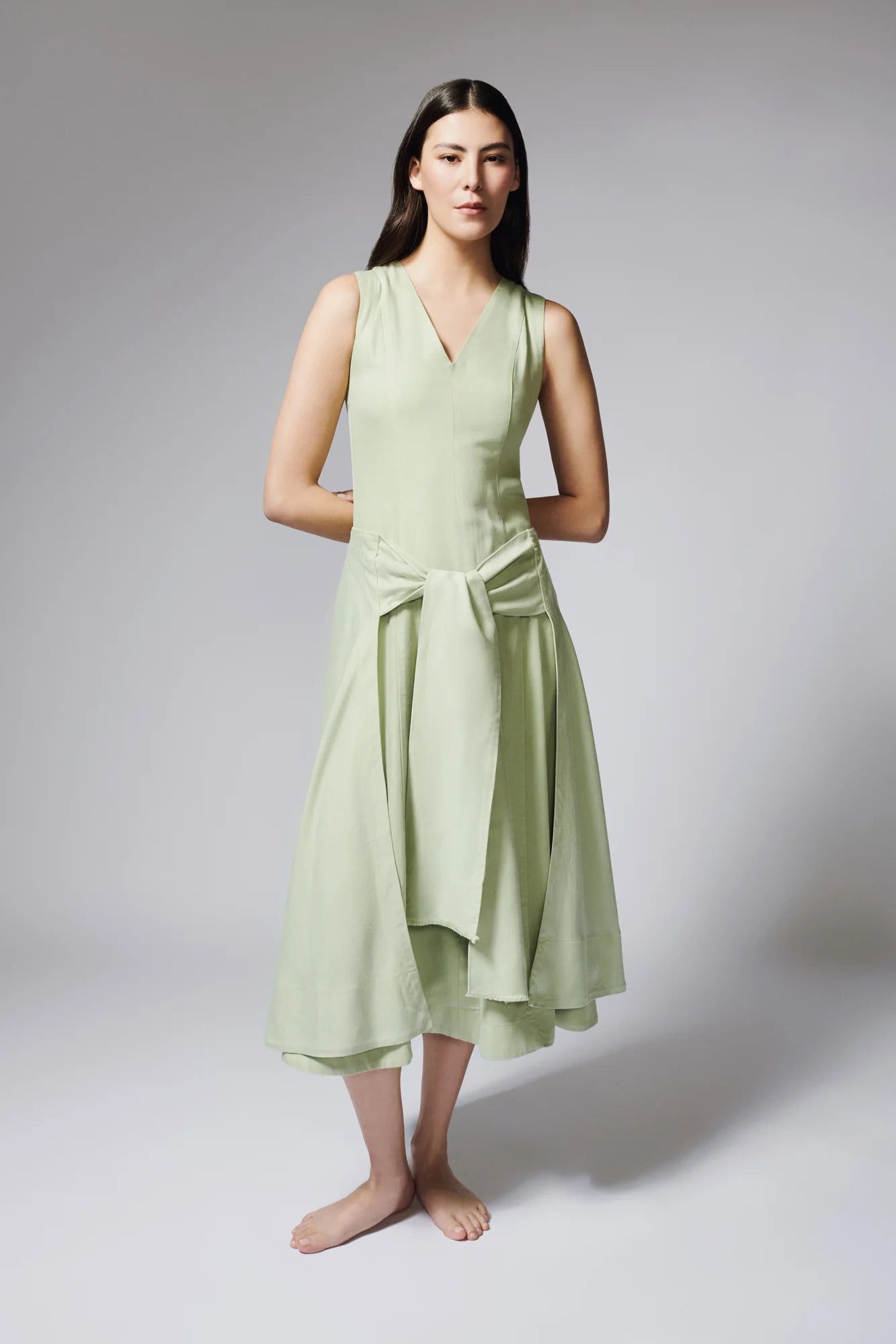 Vestido Sobrefalda Verde