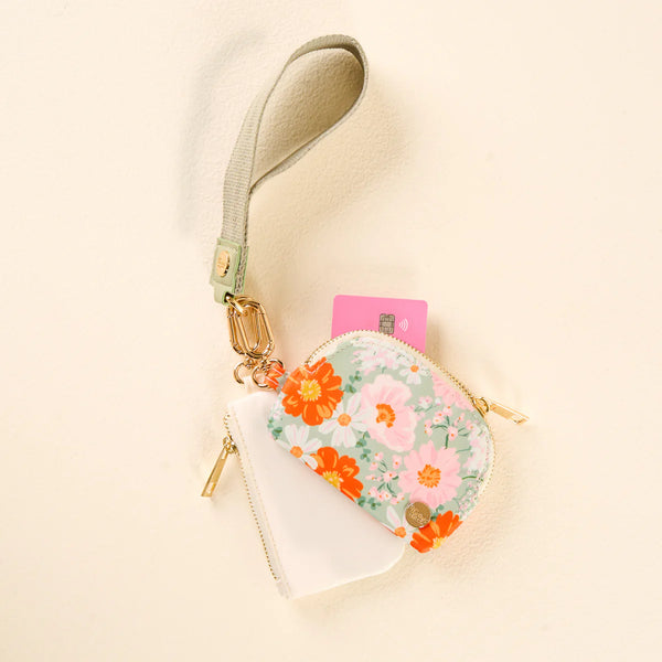 Dynamic Duo Pouch Wristlet Bouquet Beauty Sage
