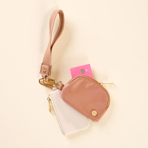 Dynamic Duo Pouch Wristlet Beige