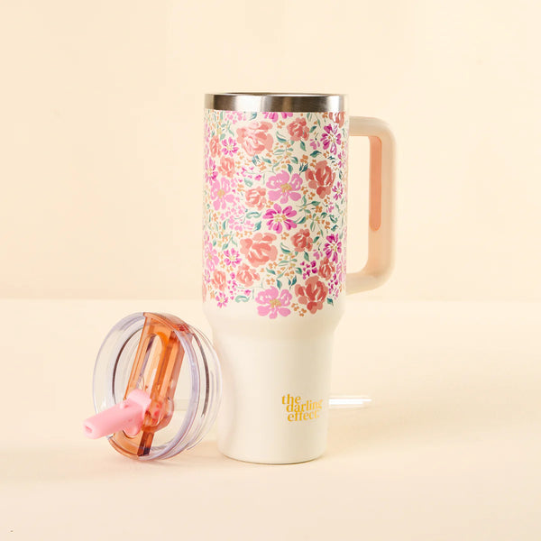 40oz Lifestyle Flip Straw Tumbler Secret Garden Pink