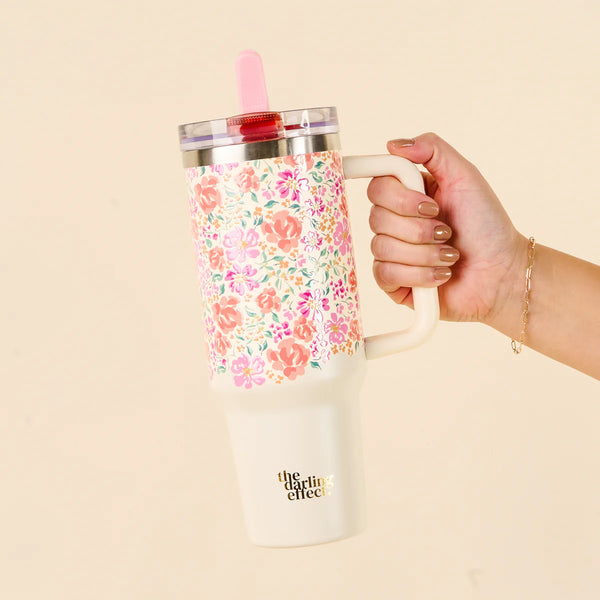40oz Lifestyle Flip Straw Tumbler Secret Garden Pink