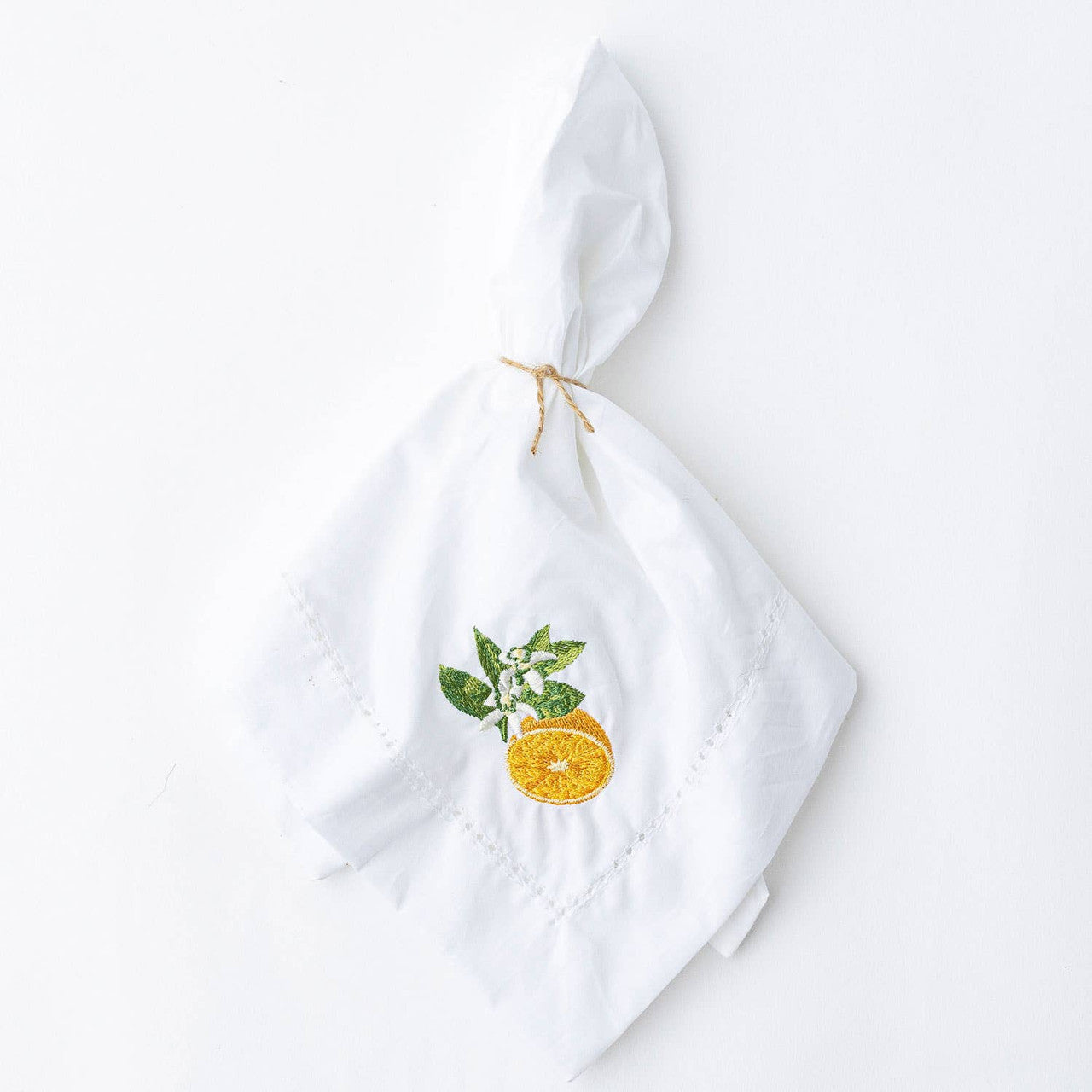 Embroidered Dinner Napkin Orange Blossom