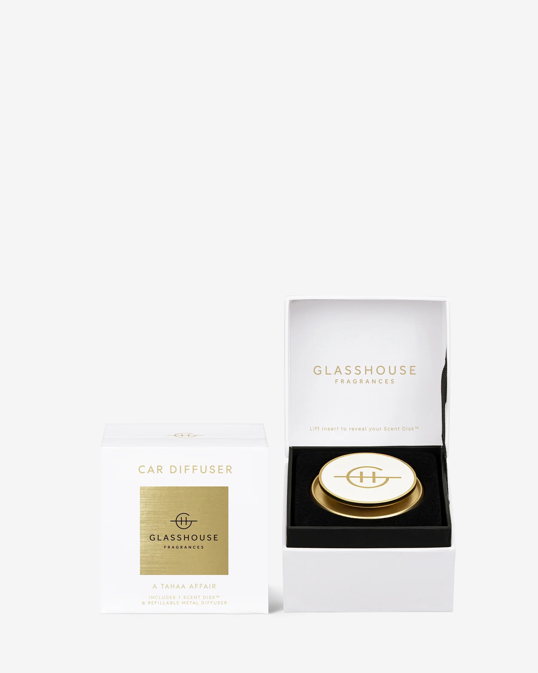 Gold Car Diffuser With 1 Replacement Scent Disk