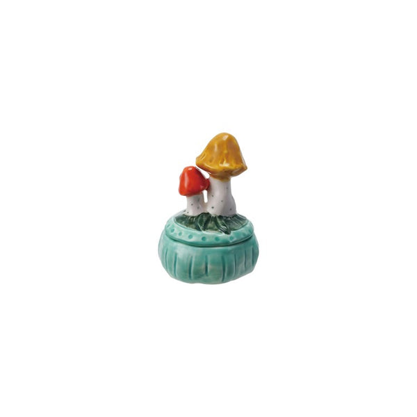 Stoneware Container W Mushrooms