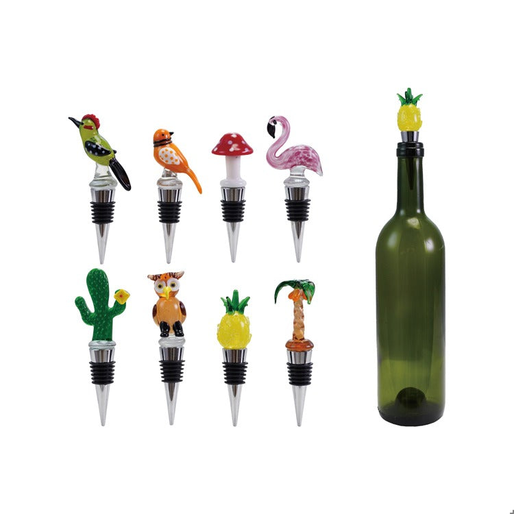 Wine Stopper W Glass Figure