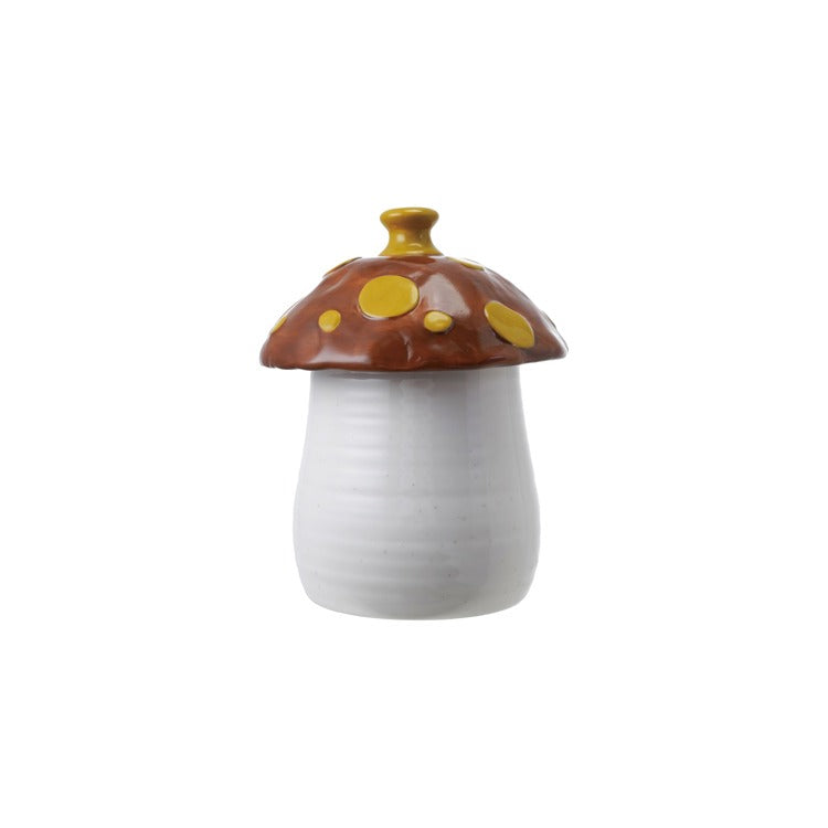 Stoneware Mushroom Shaped Canister