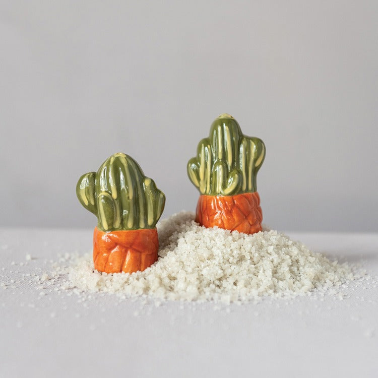Ceramic Cactus Salt & Pepper Shakers