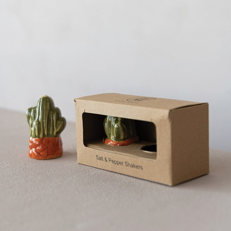 Ceramic Cactus Salt & Pepper Shakers