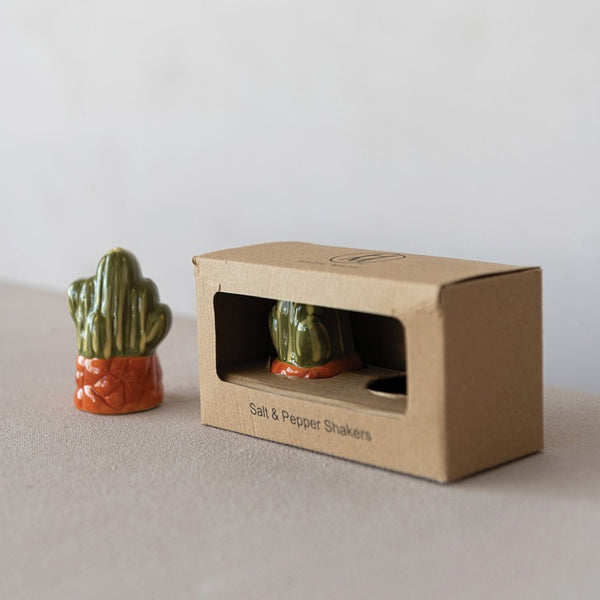 Ceramic Cactus Salt & Pepper Shakers