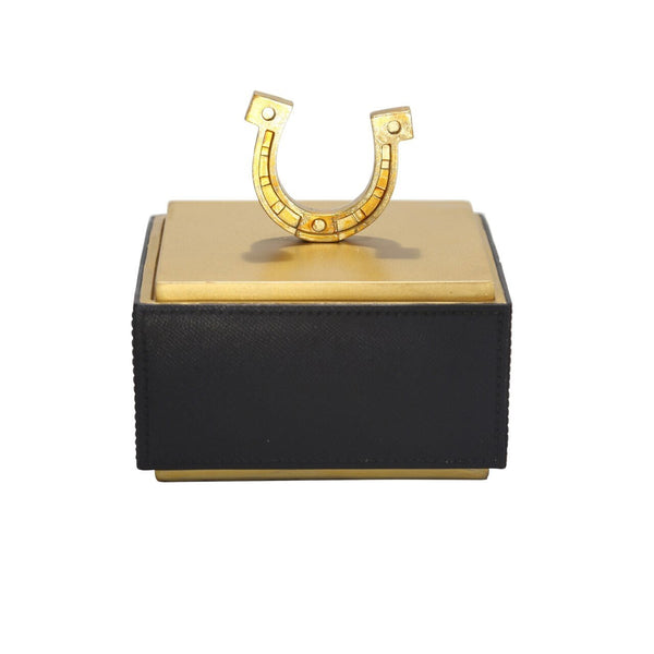 BLACK/GOLD HORSESHOE BOX 6.5