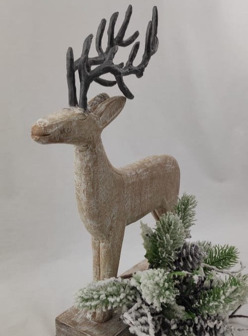 12" Wood Reindeer