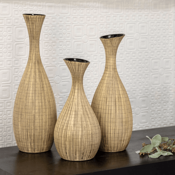 17" H Sorori Vase, Beige