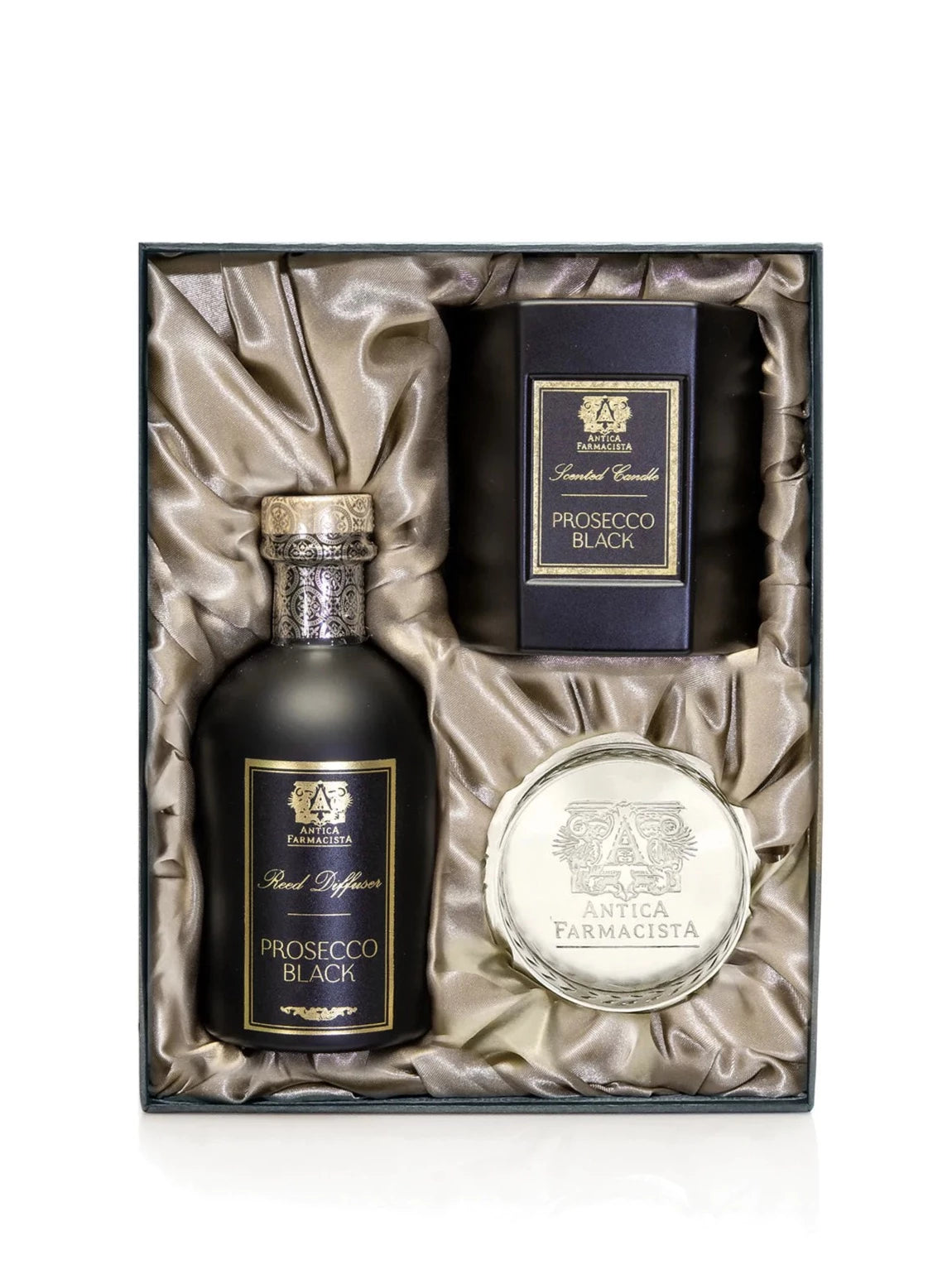 Prosecco Black Silver Gift Set W/250ml Candle 9oz