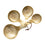 5-1/4L Metal Scoops w/Leather Tie, Brass Finish Set of 4
