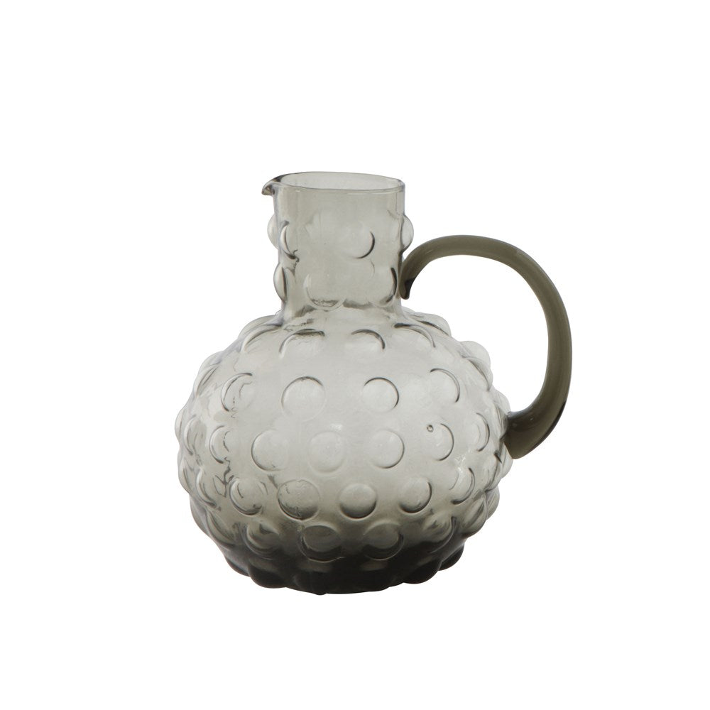 5-3/4"H 20oz. Glass Hobnail Pitcher, Smoke