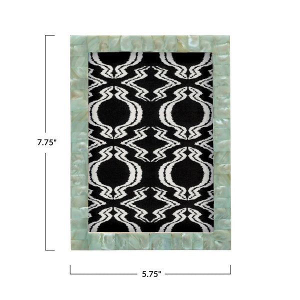 5-3/4"L x 7-3/4"H Handmade Mother of Pearl & MDF Photo Frame, Aqua (Holds 5 x 7 Photos)