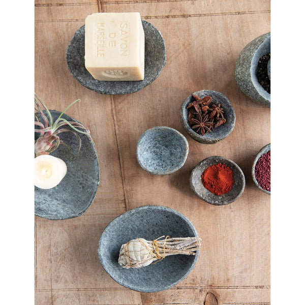 5" Round x 1-1/4"H Natural Stone Plate