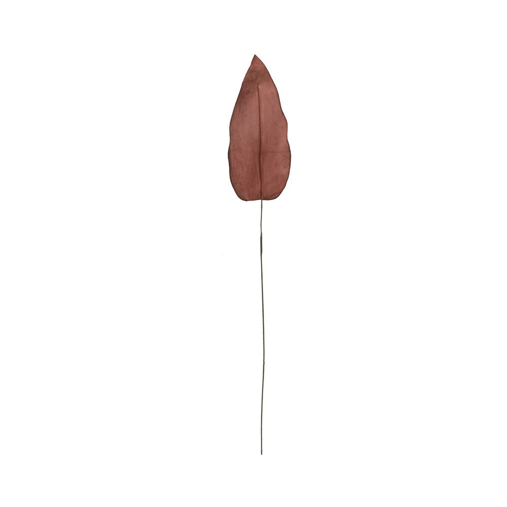 78-3/4"H Faux Leaf Stem, Persimmon Color
