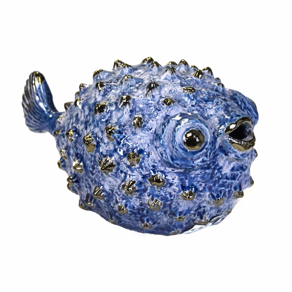 Blue Ceramic Puffer Fish 10