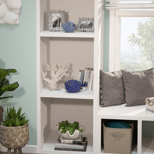 Blue Ceramic Puffer Fish 10"