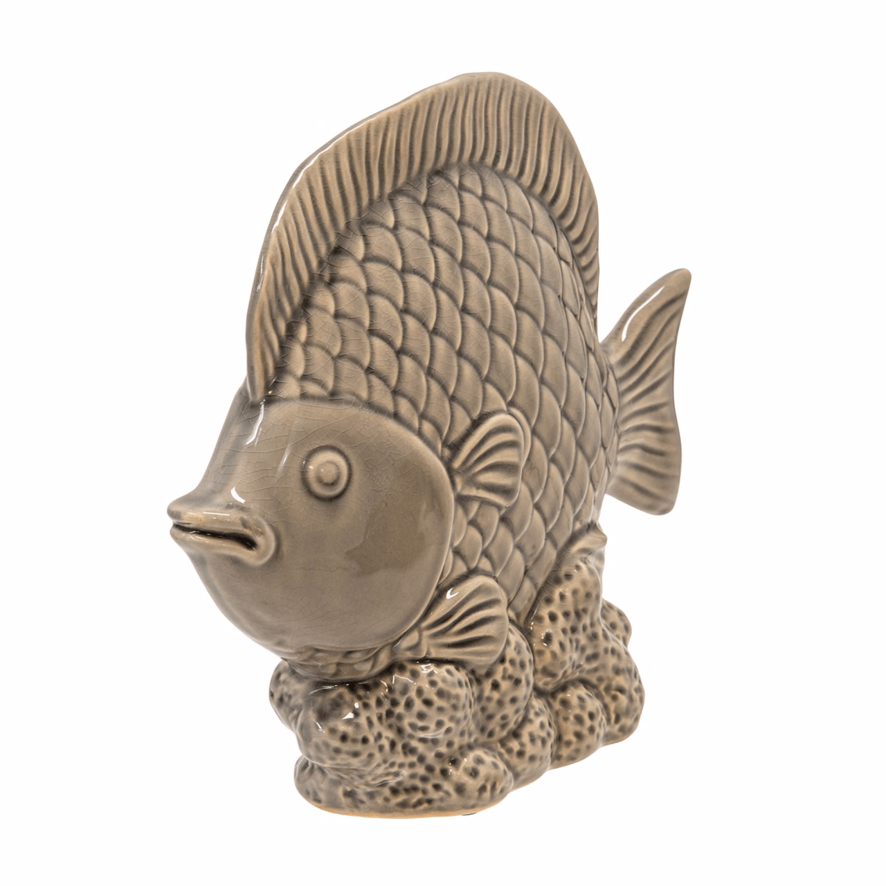Ceramic Fish Decor 12" Graygreen
