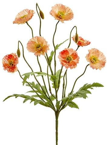 15″ Poppy Bush x6 Salmon
