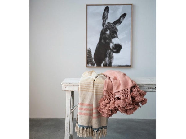 60"L x 50"W Woven Cotton Throw