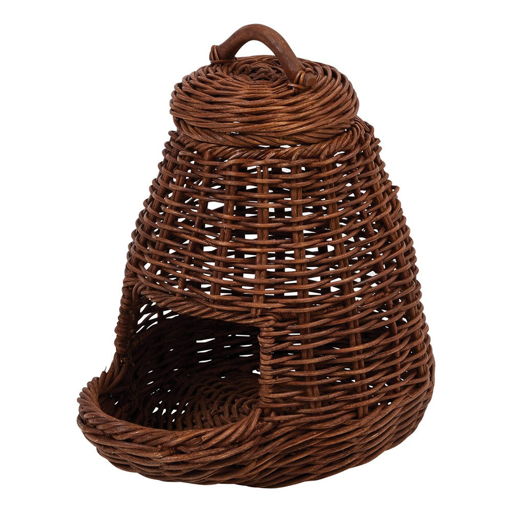 14"L x 6"W x 10-1/2"H Hand-Woven Wicker Vegetable Basket w/ Lid