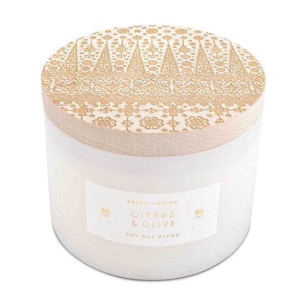 Print Block 3 Wick Candle Citrus & Olive